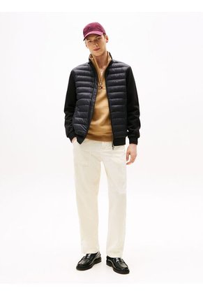 Chaqueta Negra De Punto Acolchada Con Cremallera Tommy Hilfiger