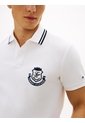 Polo Blanco De Corte Regular Con Escudo Tommy Hilfiger de Tommy Hilfiger