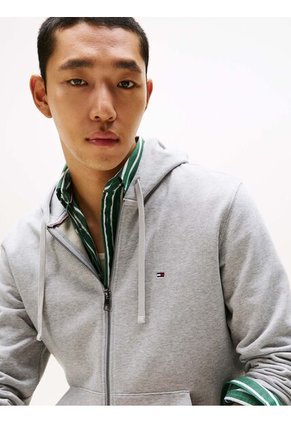 Buzo Gris Con Capota Y Cremallera Tommy Hilfiger