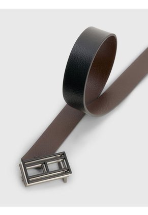 Cinturón Cuero Reversible Con Hebilla Logo Hombre Negro Tommy Hilfiger