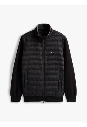 Chaqueta Negra De Punto Acolchada Con Cremallera Tommy Hilfiger