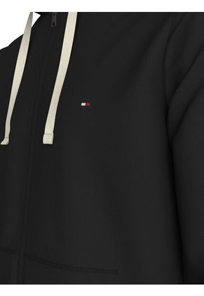Buzo Negro Con Capota Y Cremallera Tommy Hilfiger