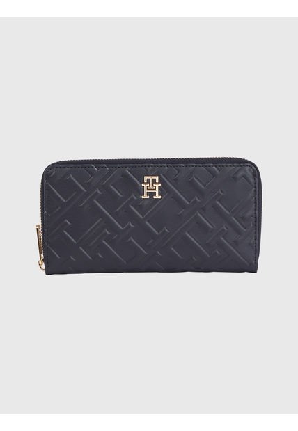 Cartera Iconic Grande Con Cierre Mujer Azul Tommy Hilfiger