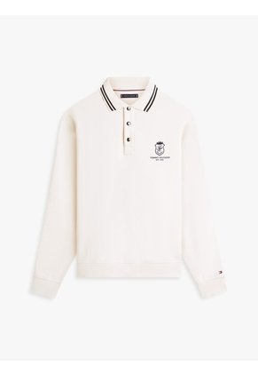 Saco Marfil De Rugby Amplio Con Cuello Ribeteado Tommy Hilfiger