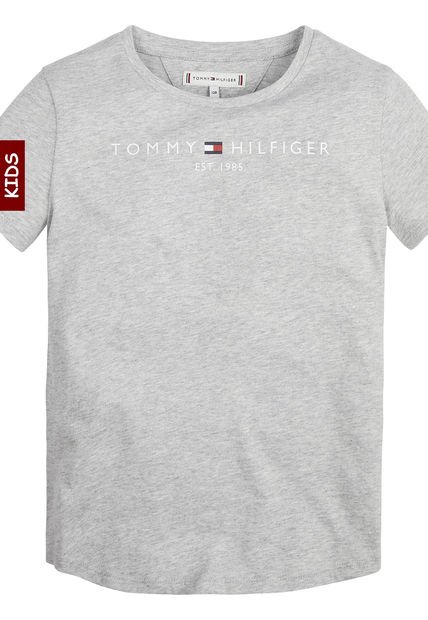 Camiseta Essential De Algodón Orgánico Niña Gris Tommy Hilfiger