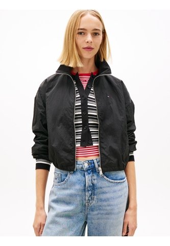 Chaqueta Negra Con Cremallera Y Cordón Lateral Tommy Jeans Tommy Hilfiger