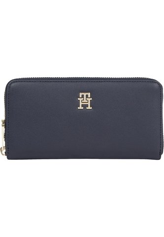 Billetera Azul Grande Con Cremallera Y Monograma TH Tommy Hilfiger Tommy Hilfiger