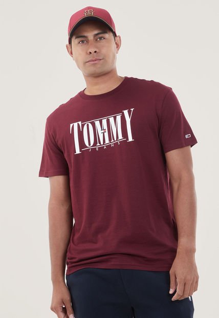 Camiseta Vinotinto-Blanco Tommy Jeans