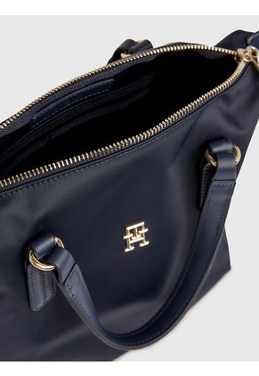 Bolso Tote Pequeño Con Monograma Mujer Azul Tommy Hilfiger