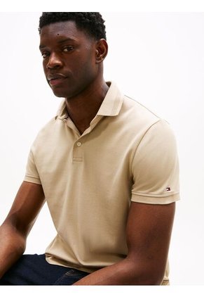 Polo Blanco Con Tejido Jacquard De Corte Regular Tommy Hilfiger