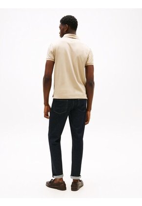 Polo Blanco Con Tejido Jacquard De Corte Regular Tommy Hilfiger