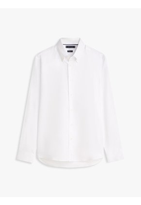 Camisa Blanca Twill De Corte Regular Con Cuello Flexible Tommy Hilfiger