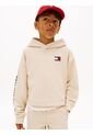 Hoodie Beige De Felpa Con Capota Y Logo Tommy Hilfiger de Tommy Hilfiger
