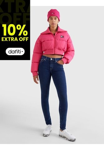Jeans Nora Ceñidos De Talle Medio Con Efecto Desteñido Mujer Azul Tommy Hilfiger Tommy Hilfiger