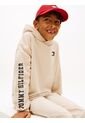 Hoodie Beige De Felpa Con Capota Y Logo Tommy Hilfiger de Tommy Hilfiger