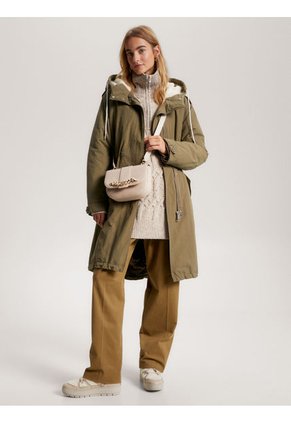 Bolso Bolso Pequeño Con Solapa Y Cadena Mujer Beige Tommy Hilfiger