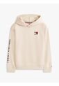 Hoodie Beige De Felpa Con Capota Y Logo Tommy Hilfiger de Tommy Hilfiger