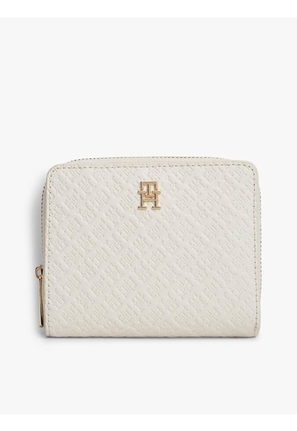 Billetera Beige Hilfiger Icon Con Solapa Y Cremallera Tommy Hilfiger
