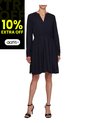 Vestido Azul Evasé Con Acabado A Contraste Para Mujer Tommy Hilfiger de Tommy Hilfiger