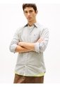 Camisa Gris De Popelín Con Diseño De Cuadros Tommy Jeans de Tommy Hilfiger