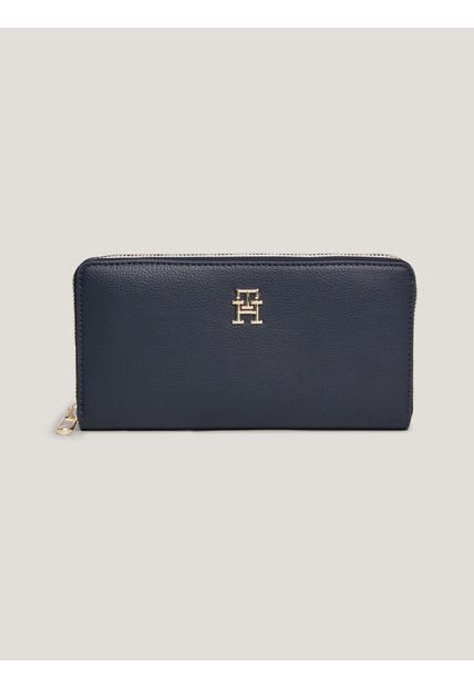 Billetera Blanca Essential Grande Con Cremallera Tommy Hilfiger