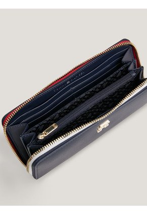Billetera Blanca Essential Grande Con Cremallera Tommy Hilfiger