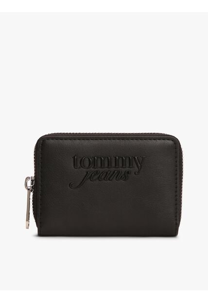Billetera Negra Essential Con Cremallera Y Logo Tommy Hilfiger