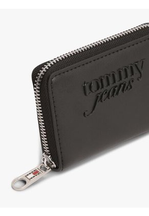 Billetera Negra Essential Con Cremallera Y Logo Tommy Hilfiger