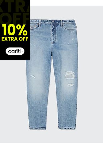 Jeans Mom Fit Desgastados  Adaptive Mujer Azul Tommy Hilfiger Tommy Hilfiger