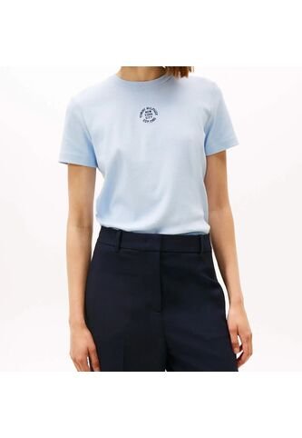 Camiseta Celeste De Corte Regular Con Diseño De Rayas Tommy Hilfiger Tommy Hilfiger