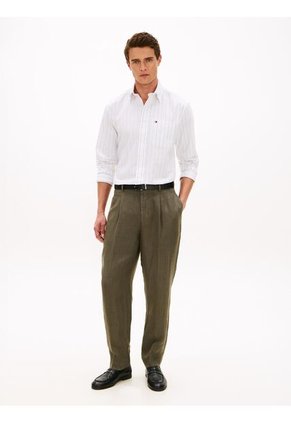 Camisa Blanca De Corte Clásico Con Diseño De Rayas Tommy Hilfiger