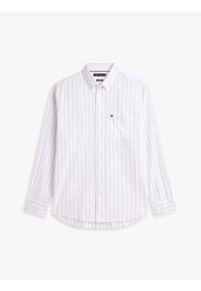 Camisa Blanca De Corte Clásico Con Diseño De Rayas Tommy Hilfiger