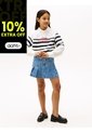 Minifalda Multicolor Chaqueta Jeans Plisada Tommy Hilfiger de Tommy Hilfiger