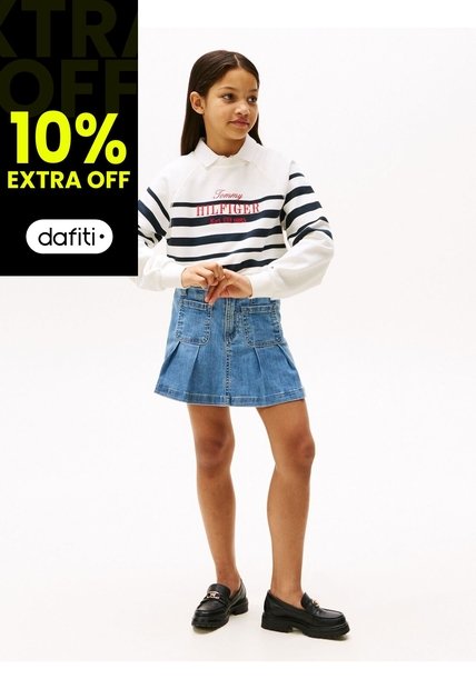 Minifalda Multicolor Chaqueta Jeans Plisada Tommy Hilfiger