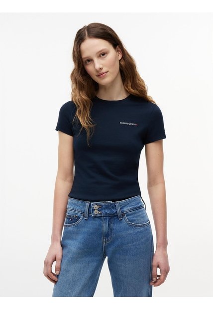 Camiseta Multicolor Slim De Punto Con Logo Tommy Jeans