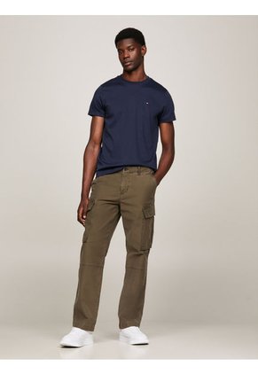 Camiseta Azul De Tejido Interlock Con Corte Slim Tommy Hilfiger