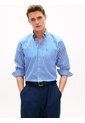 Camisa Azul Clásica De Popelín A Rayas Tommy Hilfiger de Tommy Hilfiger