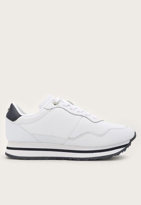 Tenis Lifestyle Blanco-Azul Navy-Dorado Tommy Hilfiger Essential Webbing Runner