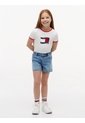 Camiseta Blanca Para Niña Ringer Con Logo Ondeante Tommy Hilfiger de Tommy Hilfiger