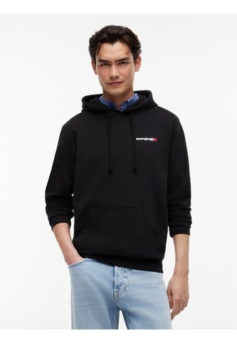 Buzo Negro Con Capota De Corte Regular Con Logo Estampado Tommy Jeans Tommy Hilfiger