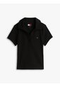 Polo Negro Acanalado De Corte Slim Tommy Jeans de Tommy Hilfiger