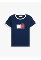 Camiseta Multicolor Para Niña Ringer Con Logo Ondeante Tommy Hilfiger de Tommy Hilfiger