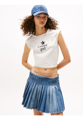 Camiseta Blanca De Corte Regular Tommy Girl Tommy Jeans