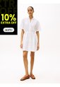 Minivestido Blanco Camisero De Puro Lino Tommy Hilfiger de Tommy Hilfiger