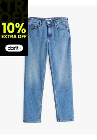Jeans Azul Rectos De Talle Medio Desteñidos Tommy Hilfiger Tommy Hilfiger