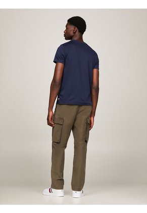 Camiseta Azul De Tejido Interlock Con Corte Slim Tommy Hilfiger