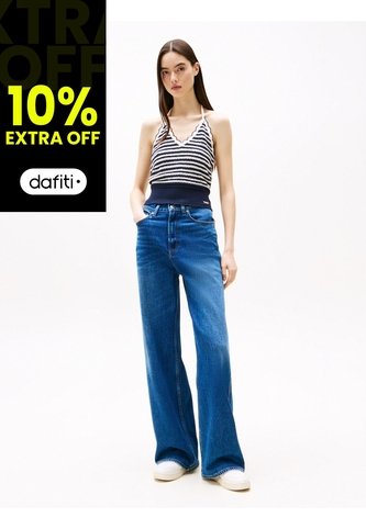 Jeans Azul Desteñidos De Pierna Ancha Tommy Jeans Tommy Hilfiger