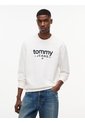 Saco Blanco De Cuello Redondo Con Logo Estampado En El Pecho Tommy Jeans de Tommy Hilfiger