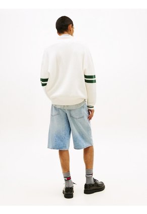 Saco Marfil Tommy Badge Con Rayas En Las Mangas Tommy Jeans