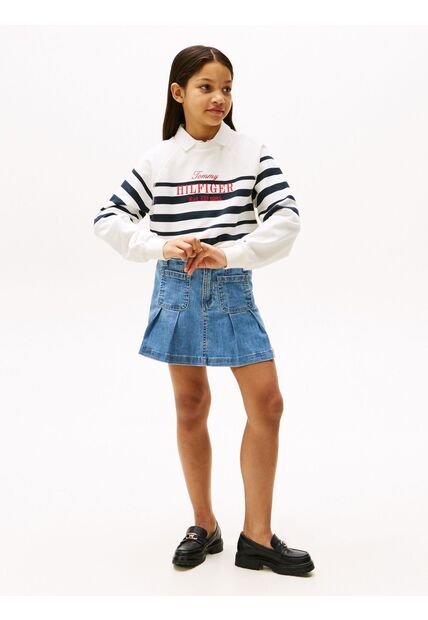 Minifalda Multicolor Chaqueta Jeans Plisada Tommy Hilfiger